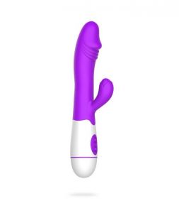 01403 Фиолетовый вибратор Lion,30 режимов,2 мотора, 19,5 см х 3 см ― Секс Культура