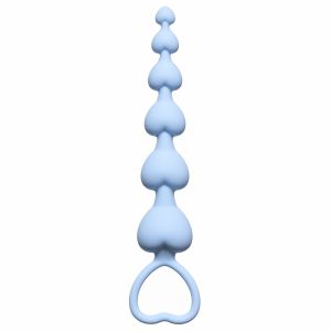 4101-02 Анальная цепочка Heart's Beads Blue ― Секс Культура