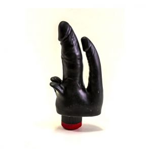41490 Вибратор черный анально-вагинальный в целлофане 16,5 см х 3,5 и 2 см ― Секс Культура