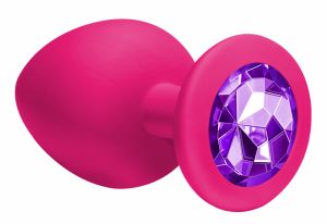 4013-02Lola Анальная пробка Emotions Cutie Large Pink dark purple crystal 4013-02Lola ― Секс Культура